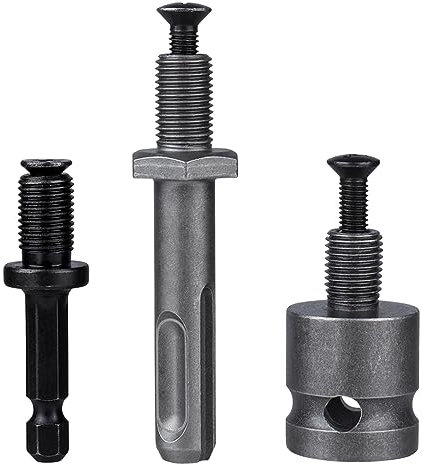 Gasea 3Pcs Drill Chuck Adapter Connecting Extension Rod to 1/2-20UNF Thread w Reverse Screw