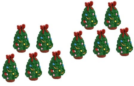 HOMSFOU 10 STK Mini-harzteile Schneekugelfiguren Miniatur-weihnachtsverzierung Puppenhaus Weihnachtsdeko Weihnachtszauber Schneekugel Figur Selber Machen Mini-Figur Zubehör Weihnachtsbaum