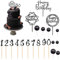 ALEGRE Tortendeko Geburtstag Schwarz,21 Stück Happy Birthday Tortendeko,Cake Topper Geburtstag,Schwarz Kugeln Tortenaufleger,Geburtstags Zahlen Kuchen Deko für Hochzeit,Geburtstag
