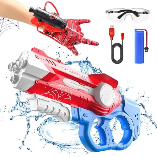 EagleStone Elektrische Wasserpistole Groß für Kinder Erwachsene, Automatische Spinnen Spritzpistolen 10 M Reichweite 1100 ML mit Schutzbrille Sommer Wasser Spielzeug für Jungen Mädchen