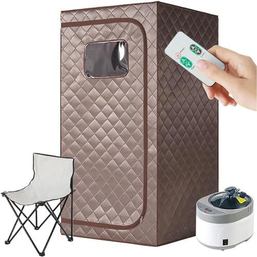 Persönliches Dampfset voller Größe die Sauna, tragbares Saunazelt das Spa zu Hause, 4 l 1000 W Dampfgenerator, Fernbedienung, Timer, Dampfbad im Innenbereich zur Entspannung