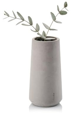 Beske-Manufaktur Vase 'Eiskar', handgefertigte Vase aus Beton | in 3 Größen | in 5 Farben | Handarbeit aus Deutschland (M, Betongrau)