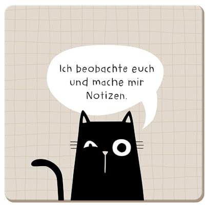 Grafik Werkstatt lustiger Untersetzer aus Kork | Ich beobachte euch, Bunt