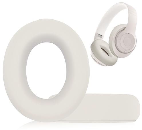 Adhiper Sweat Ear Covers for Beats Studio Pro Headphones, Silicone Case Accessories, Washable & Sweat Proof Ear Pads - Beige