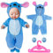 RANJIMA Kleidung Outfits für Baby Puppen, Blau Kleidung Puppenkleidung 14-17 Zoll Newborn Baby Puppen Kleidung Zubehör mit Aufhänger Socken, für Babypuppen 35-45 cm, Geschenk für Kinder Mädchen Jungen