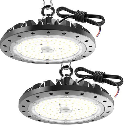 Probapro 100W LED UFO Industriebeleuchtung - 10000LM LED Hallenstrahler, IP65 Wasserdicht Werkstattlampe, 6000K Kaltweiß Hallenbeleuchtung LED für Baustelle, Lager, Fabrik (2 Stück)