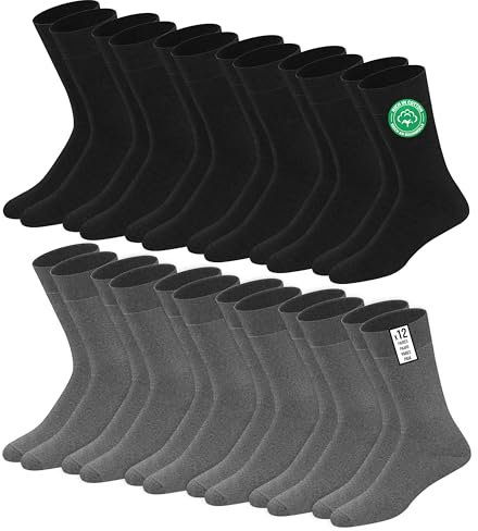 SOXCO calze da uomo in cotone 43-46 Multicolore, Confezione da 12 Paia