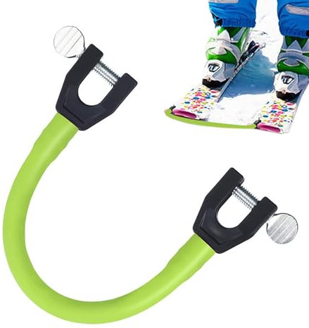 Ski Tip Connector - Snowboard Connector │ Skitrainingshilfe │ Kinder Skifahren Werkzeug zum Lernen & Geschwindigkeitskontrolle, Verstellbarer Gurt für Stabilität, Anfänger Schnee Ausrüstung für