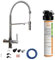 BieTal® Trinkwasserfilter mit Aktivkohle für sauberes & frisches Wasser 3-Wege Wasserhahn Chrom glänzend poliert mit Brause für dein Zuhause Praxis Büro Wohnmobil Aktivkohlefilter Wasserfiltersystem