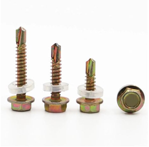 Générique Vis de perçage hexagonale Externe en Zinc de Couleur M5, vis à Queue d'aronde rembourrée de Forgeron, vis autotaraudeuse Longueur 20-80mm 10 pièces(55mm)