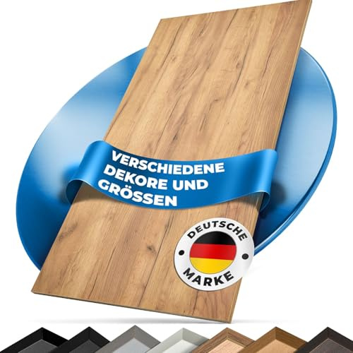 Tischplatte 120x80 | Arbeitsplatte, Küchenplatte, Schreibtischplatte aus Holz | Dekorplatte in Holz-Optik oder Unidekor für Tischbau | Esstischplatte, Küchenarbeitsplatte, Bürotisch & mehr