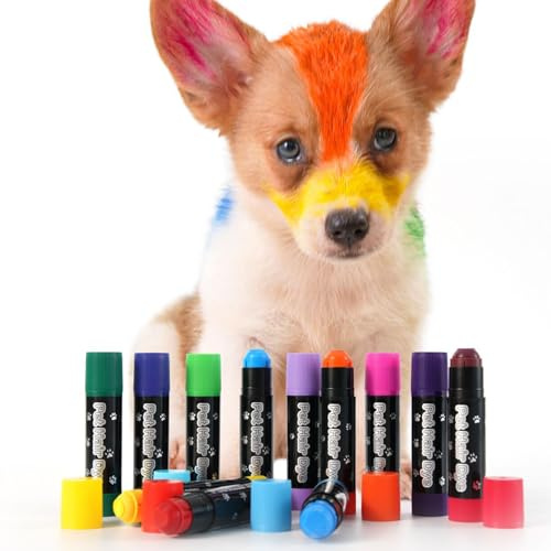 Wisylizv Hund Safe Haarfarbstoff - Haustierhaarfarbstoff Für Hunde | Waschbare Sichere Temporäre Farbmarkierungen Für Kreative Styling -Katzen Viehstiere