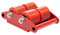 Panzerrollen，6T Transportroller Schwerlast, Industrieroller Transportrolle mit 4 360° Schwenkbares Lenkrad Schwerlastmaschinen Schwerlastrollen Möbeltransporthilfe (Rot)