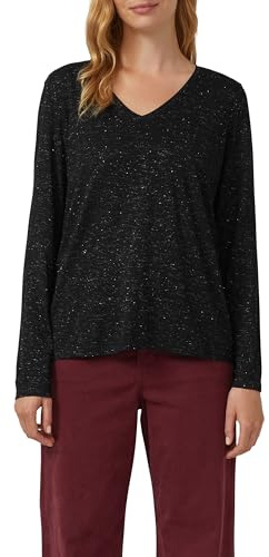 s.Oliver Longsleeve mit V-Ausschnitt und Glitzergarn