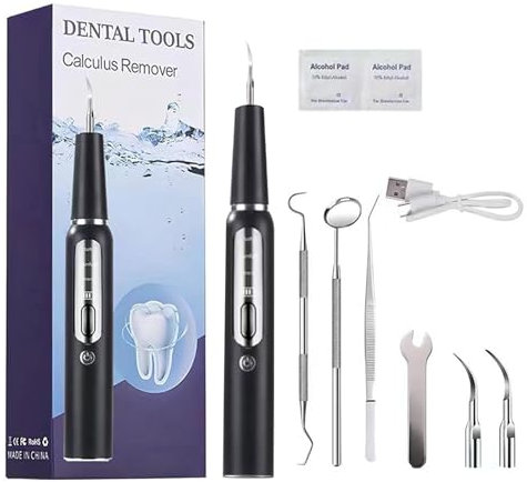 Elektrisches Zahnreinigungsset mit 3 Modi, Zahnstein- und Fleckenentfernung, professionelle Zahnhygiene für den täglichen Gebrauch zu Hause, inklusive Zubehör für saubere und strahlende Zähne