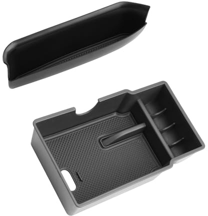 ZCLINKO Compatible avec Jeep Renegade BU 2015-2024 2025 Console centrale Boîte de rangement + boîte de rangement pour porte de voiture avec tapis antidérapant Organisateur de compartiment à gants