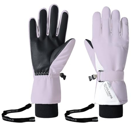 Anidker - Gants de ski pour homme et femme - Coupe-vent et imperméables - Pour écran tactile - Avec boucle anti-perte, lanières et dragonne