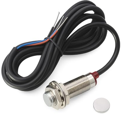 Gebildet 12mm Hall-Effekt-Näherungssensor, Induktiver Schalter, NPN NO (Normalerweise Offen) mit Magnet, DC 5–30V, NJK-5002C, Erfassungsabstand: 10mm