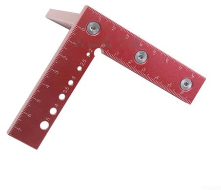 Winkellineal aus Aluminiumlegierung, 45/90 Grad, für Holzbearbeitung, Messen und Anreißen, 125 x 90 mm