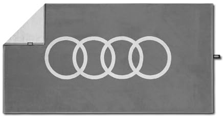 Audi 3132501400 Handtuch Badetuch 80x150cm Badehandtuch Strandtuch, grau, mit Audi Ringe Logo