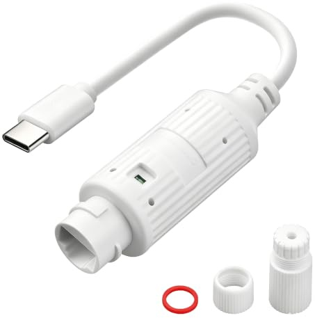 TIENFOKOTA POE auf USB C Power Converter, 48V Ethernet Ladeadapter auf Typ C 5V 2.4A 12W Wasserdicht IP65 für Sicherheitskameras, Smartphones, Tablets IEEE802.3Af/at