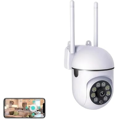 DIKAMAN Caméra de sécurité, 2MP WiFi Camera Baby Monitor Indoor Security with Phone App 2-Way Audio, Infrared Night Vision(Add 128G)
