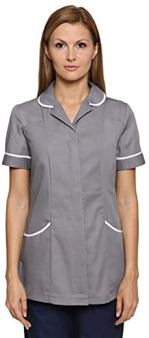 Mirabella Health & Beauty Women's Nightingale Healthcare Tunic Uniform Hospital Grey-White 14 UK