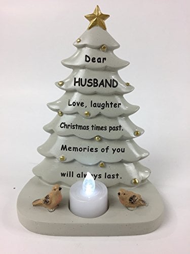 Husband Christmas Tree With Flickering Tea Light Graveside Memorial Ornament Tribute