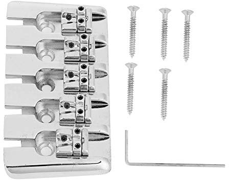Chevalet de basse, pont de cordier en métal de guitare 5 cordes avec clé et vis pour guitare basse électrique