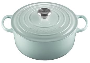 Le Creuset Enameled Cast Iron Signature Round Dutch Oven with Lid, 5.5 Quart, Sea Salt