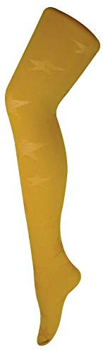 Sock Snob - Ladies Thick Coloured 80 Denier Opaque Patterned Winter Fashion Tights (8-14 UK 36/42, Star Mustard)