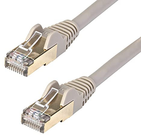 StarTech.com Cable de 10m de Red Ethernet CAT6a Gris con Conectores RJ45 sin Enganches STP con Alambre de Cobre