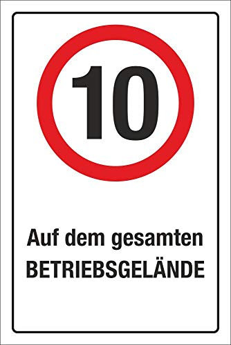 WERBEPUNKT. Schild Auf dem gesamten Betriebsgelände 10 km/h Hinweisschild 3 mm Alu-Verbund 300 x 200 mm