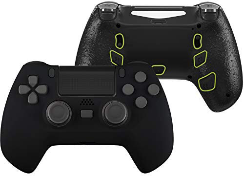 eXtremeRate Black Decade Tournament Controller (DTC) Upgrade Kit for PS4 Controller JDM-040/050/055, Upgrade Board & Ergonomic Shell & Back Buttons & Trigger Stops - Controller NOT Included