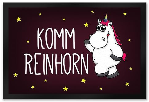 trendaffe - Komm Reinhorn Fußmatte XXL mit Einhorn Motiv