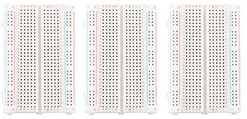 HALJIA 3PCS 400 Point Solderless Prototype Breadboards, 400 Tie Points Breadboard, 4 Power Rails for Arduino Jumper Wire for UNO R3 MEGA 2560