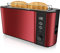 Arendo - Grille-Pain Large fente écran digital - Grille-pain automatique 3 en 1-1000W - 6 niveaux réglable - fonction décongélation - support réchauffe viennoiseries plateau à miettes -Toaster rouge