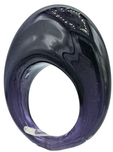 Anillo de cristal de Murano antiguo Murrina Veneciana, Vidrio, Color negro