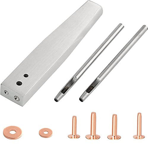 Kupfer Nieten und Grate, 4 GrößEn Kupfer Nieten und Grate Sortiment Kit, für GüRtel, Brieftaschen, HalsbäNder, Leder Arbeiten