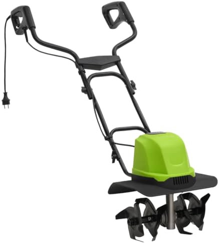 vidaXL Gartenfräse, Motorhacke mit 4 Messern, Elektrisch Bodenfräse 36cm Arbeitsbreite 23,5cm Arbeitstiefe, Fräse Bodenhacke Gartenhacke, 800 W