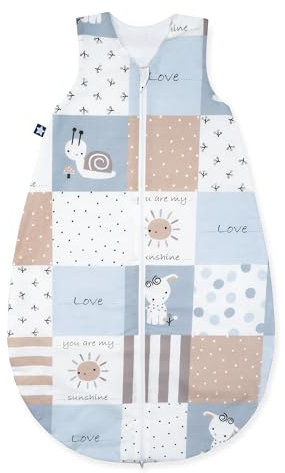 Julius Zöllner Sommerschlafsack, 0,5 TOG, waschbar bei 60°C, Made in Germany, Oeko TEX Standard 100, Patch Blue, Gr. 70