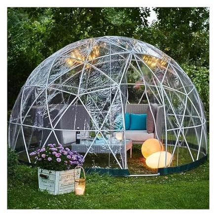 Amieron Garten-Iglu-Zelt, 3,6 m, Blasenzelt für Winter-Camping, bietet Platz für 5–7 Personen mit kostenloser 90 cm langer Lichterkette für Outdoor-Essen, Hinterhof, Camping, Sternenbeobachtung