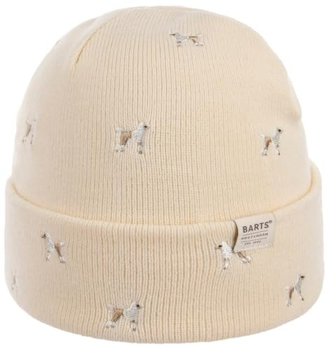 Barts Vinson Poodle Beanie Strickmütze Umschlagmütze (One Size - cremeweiß)