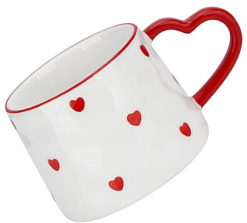 Amosfun Tazza Da Caffè in Ceramica A Forma Di Cuore Per Cappuccino Tè Succo Festival Tazza