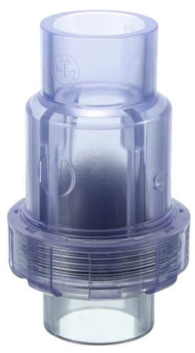 sourcing map UPVC-Rückschlagventil, 40 mm Innendurchmesser, Einzelrückschlagventil, passend für 3,8 cm Außendurchmesser-Rohr, DN32, Rückflussverhinderung, transparent