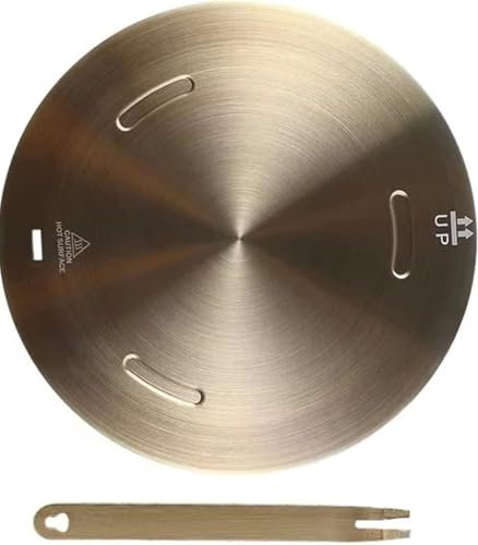 Piastra per diffusore di calore, in acciaio inox con strato intermedio in alluminio, piastra adattatore a induzione con manico rimovibile, per fornello elettrico a gas da 28 cm