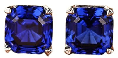 Ayoiow Ohrringe Damen Modern Solitärring mit 2,4 ct synthetischem Saphir, Ohrringe Gold Vintage für Freundin| 18K Weißgold | Trendiger Modeschmuck für Abschluss