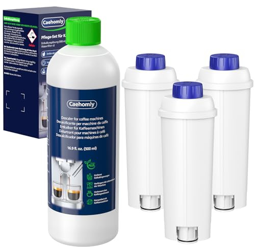 Pflege-Set Entkalker Kompatibel mit DeLonghi-3x Wasserfilter, 1x Entkalker
