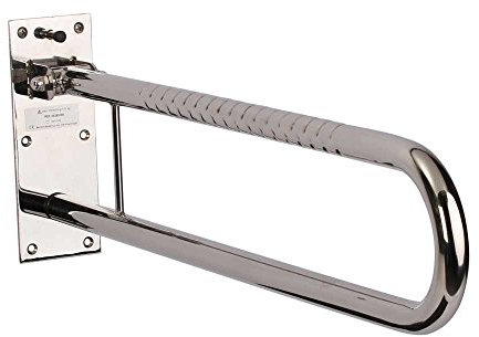 Willy Behrend Toilettenaufstehhilfe Stützklappgriff, 85 cm, Silber, Edelstahl, Strukturiert, WC & Toiletten