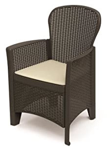 Modularer Sessel mit Rattan-Effekt, Made in Italy, 60 x 58 x 89 cm, Farbe Anthrazit
